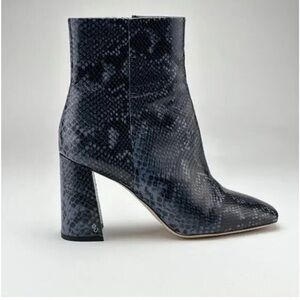 Sam Edelman Blue Snake Skin Print Boot / 8.5